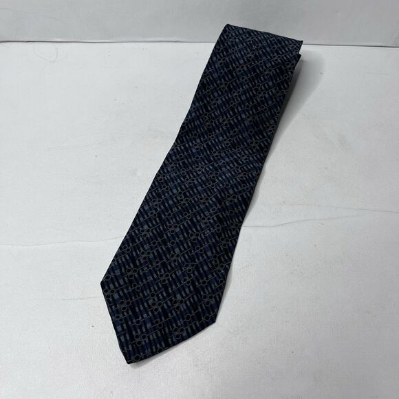 Vintage 1990s Giorgio Armani Cravatte 100% Silk Geometric Made In Italy - Picture 1 of 6